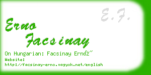 erno facsinay business card